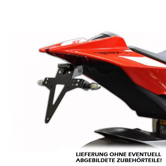Kennzeichenhalter passend für Aprilia RS4 / V4 / Tuono, verstellbar, schwarz, inkl. Reflektorhalter Wochenendangebot