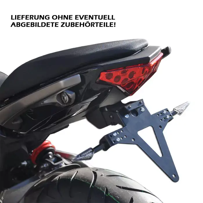 Must-Have Kennzeichenhalter passend für Kawasaki ER-6N / F 12-16 verstellbar schwarz inkl. Reflektorhalter