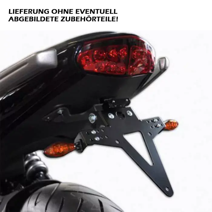 Preis Gesenkt Kennzeichenhalter passend für Kawasaki ER-6N/F 09-11 verstellbar schwarz inkl. Reflektorhalter