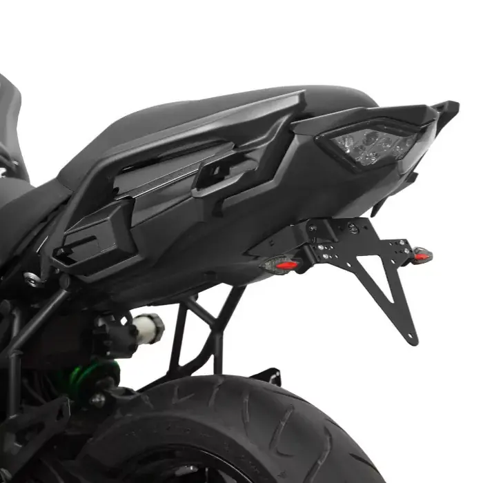 Sale Kennzeichenhalter passend für Kawasaki 650 Versys 15-18 verstellbar schwarz inkl. Reflektorhalter