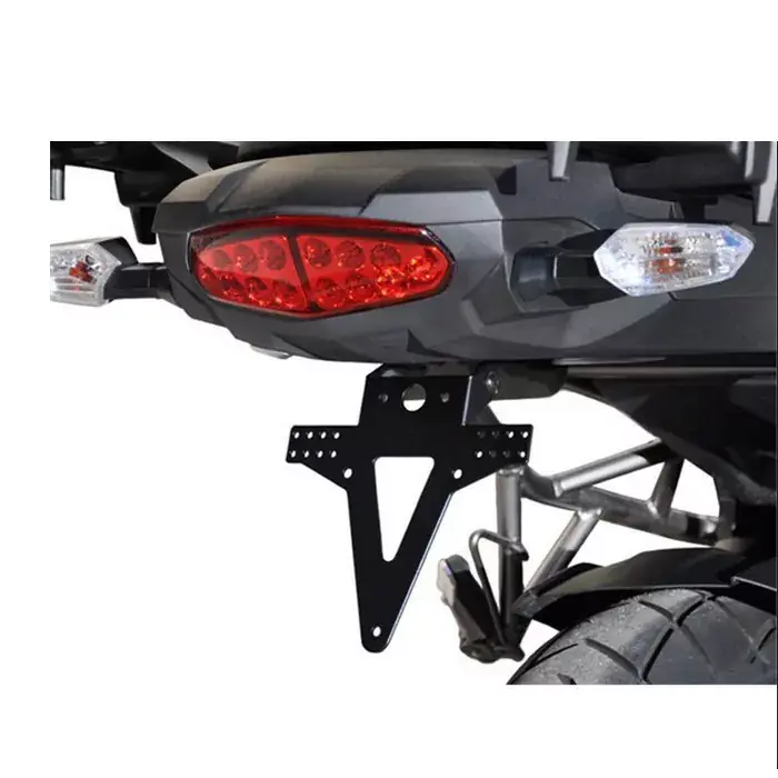 Schnäppchen Kennzeichenhalter passend für Kawasaki Versys 1000/GT 12-16 verstellbar schwarz inkl. Reflektorhalter