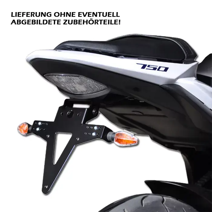 Kennzeichenhalter passend für Suzuki GSR 750 (11-16) verstellbar schwarz inkl. Reflektorhalter Sonderangebot