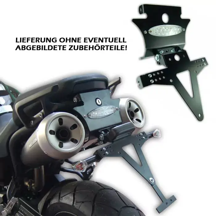 Preiswert Kennzeichenhalter passend für Yamaha MT03 06-13 verstellbar schwarz inkl. Reflektorhalter