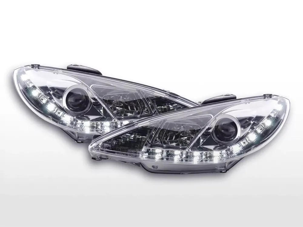 Scheinwerfer Set Daylight LED Tagfahrlicht chrom passend für Peugeot 206 Meistverkauft