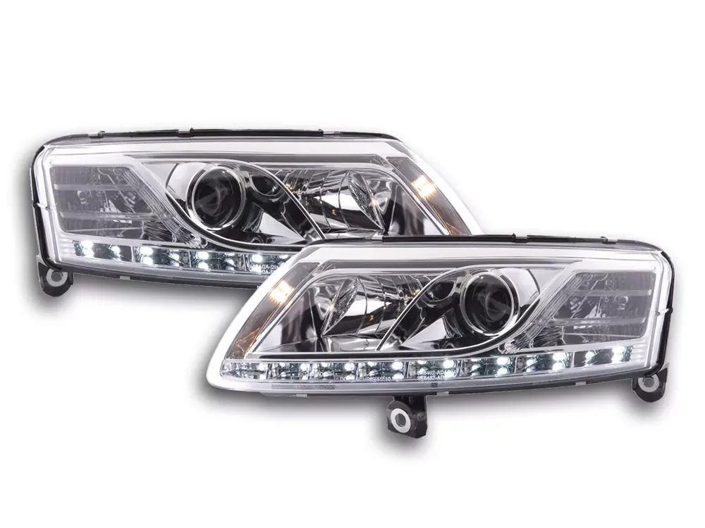 Scheinwerfer Set Daylight LED passend für Audi A6 4F 04-08 Chrom Neu Im Sortiment