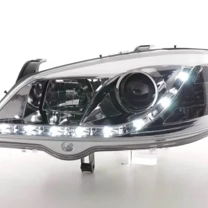 Daylight LED Scheinwerfer Set chrom passend für Opel Astra G 98-03 Mega-Angebot