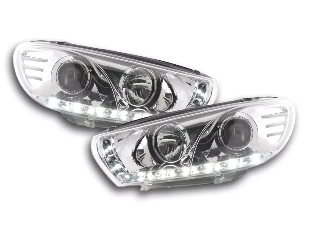Scheinwerfer Set Daylight LED Tagfahrlicht chrom passend für VW Scirocco 3 Preisknaller
