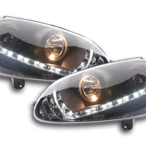 Beliebt Scheinwerfer Set Daylight LED Tagfahrlicht passend für VW Golf 5 03-08 schwarz