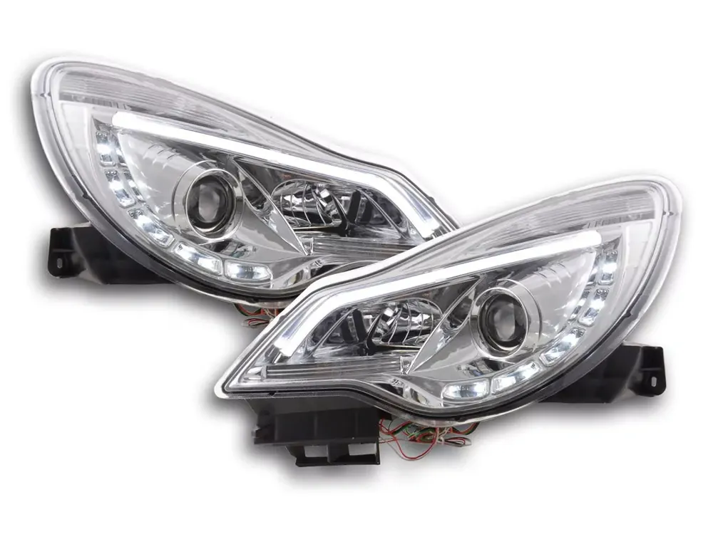 Scheinwerfer Set Daylight LED passend für Opel Corsa D ab 2011 chrom Top-Angebot