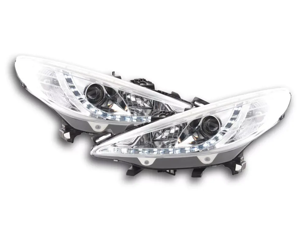 Scheinwerfer Set Daylight LED Tagfahrlicht chrom passend für Peugeot 207 (Rechtslenker) Preiswert