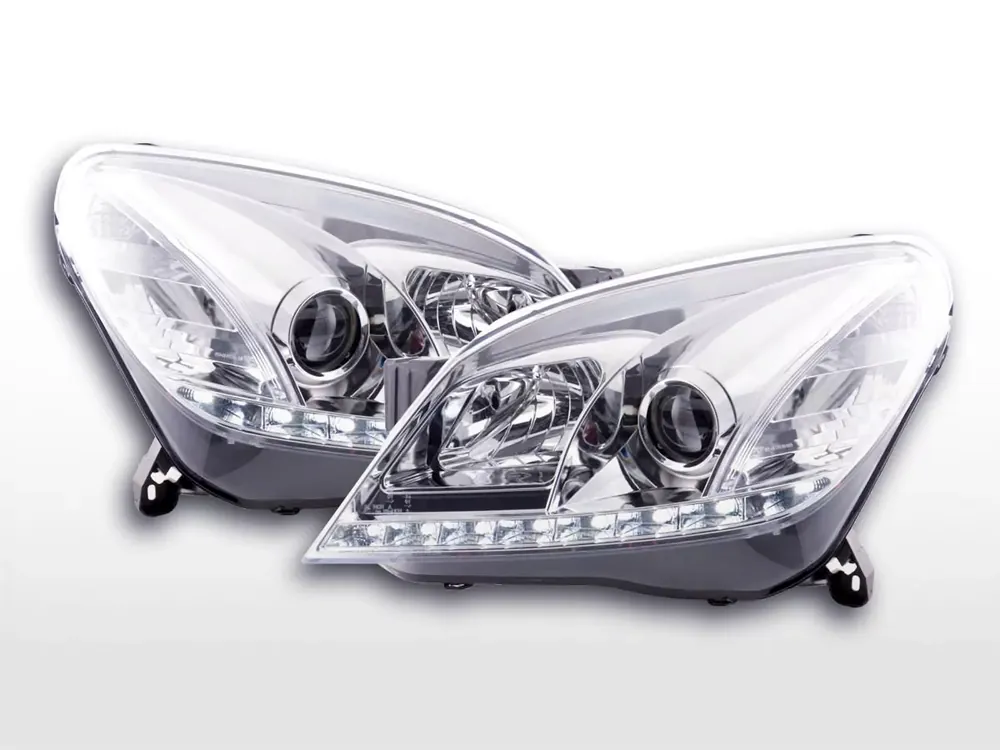 Sonderaktion Scheinwerfer Set Daylight LED Tagfahrlicht chrom passend für Opel Astra H 04-09
