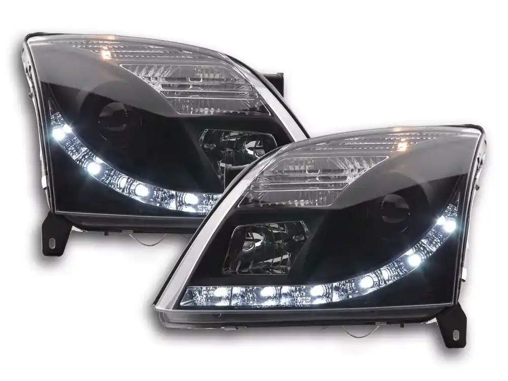 Scheinwerfer Set Daylight LED Tagfahrlicht passend für Opel Vectra C 2002-2005 schwarz Wochenendangebot