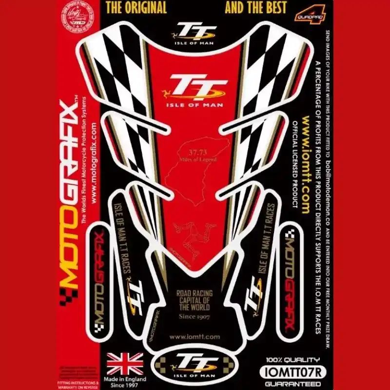 Motografix 3D Gel Tank Pad Protector IOMTT07R passend für zahlreiche Motorräder Neuheit