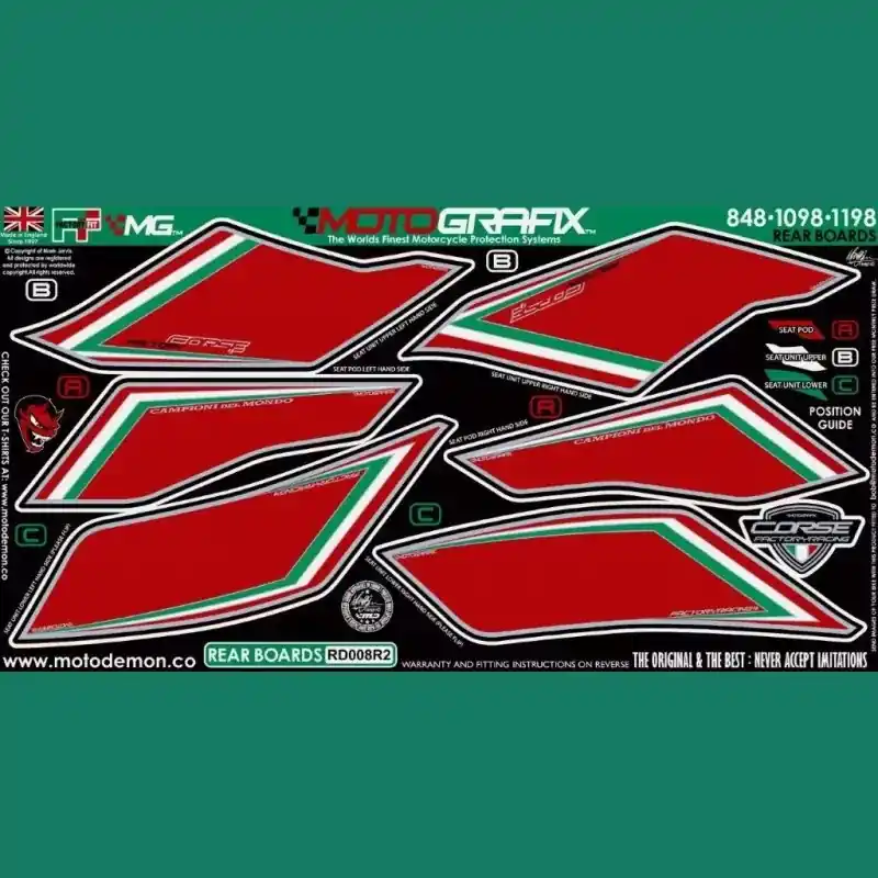 Motografix Steinschlagschutz hinten passend für Ducati 848 / 1098 / 1198 RD008R2 Ausverkauf