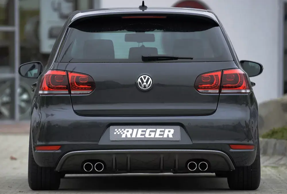 Rieger Heckeinsatz mit 2 Doppelfinnen passend für VW Golf 6 ab 10/2008 Neu