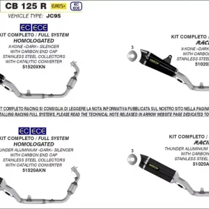 Neu ARROW Thunder Endschalldämpfer passend für Honda CB 125 R 24-