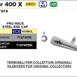 Arrow Pro-Race Edelstahl Endschalldämpfer passend für Triumph Scrambler 400X 2024 Online Kaufen