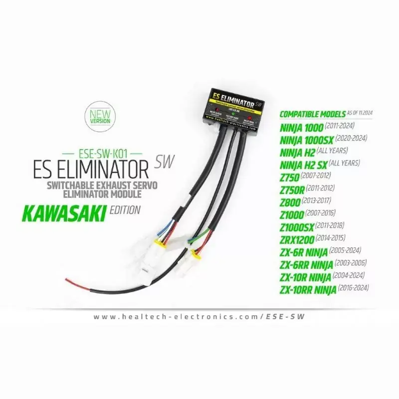 Healtech Auspuffklappen Switch Servo Eliminator ESE-SW-K01 passend für Kawasaki Modelle Kracherpreis