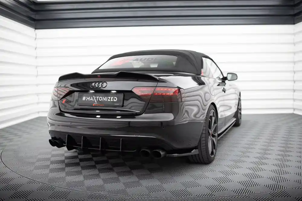 Schneller Versand Heck Ansatz Flaps Diffusor V.1 passend für Audi S5 / A5 S-Line Coupe / Cabriolet 8T