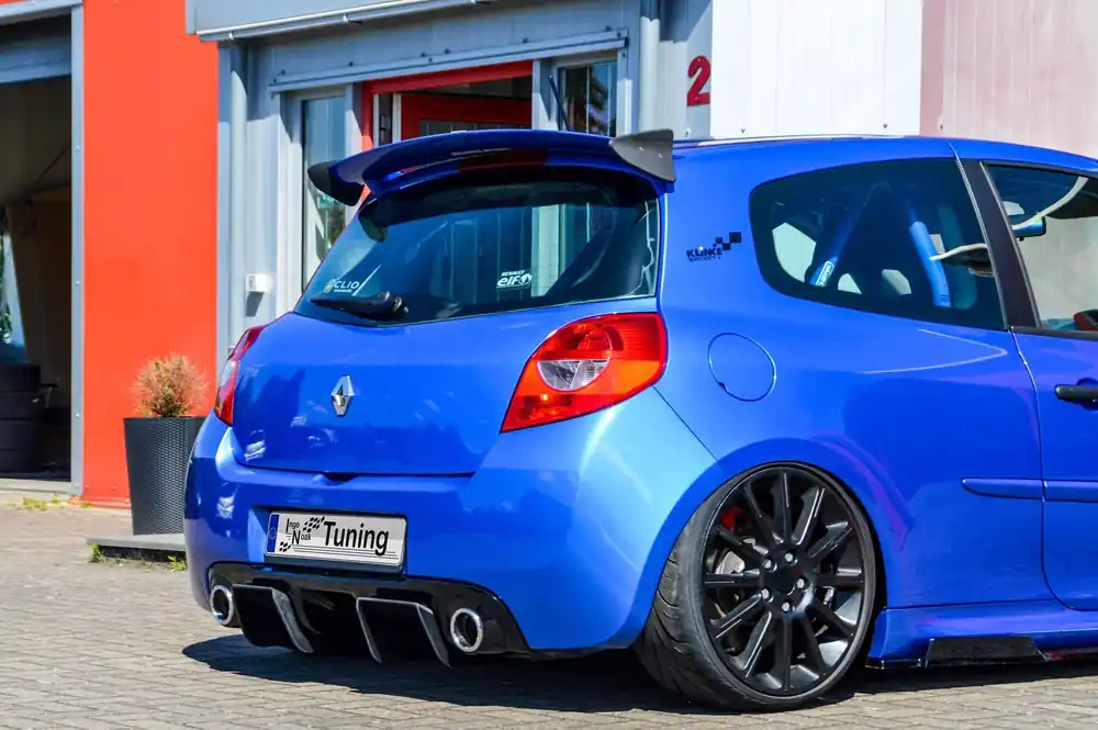 Sonderangebot Gefräster Heckansatz Diffusor aus ABS passend für Renault Clio 3 Phase2 RS