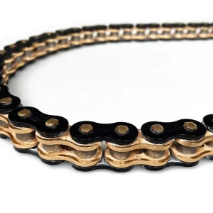 Echt Kette ENUMA MVXZ-2 525 112 Glieder Schwarz-Gold passend für verschiedene Motorräder