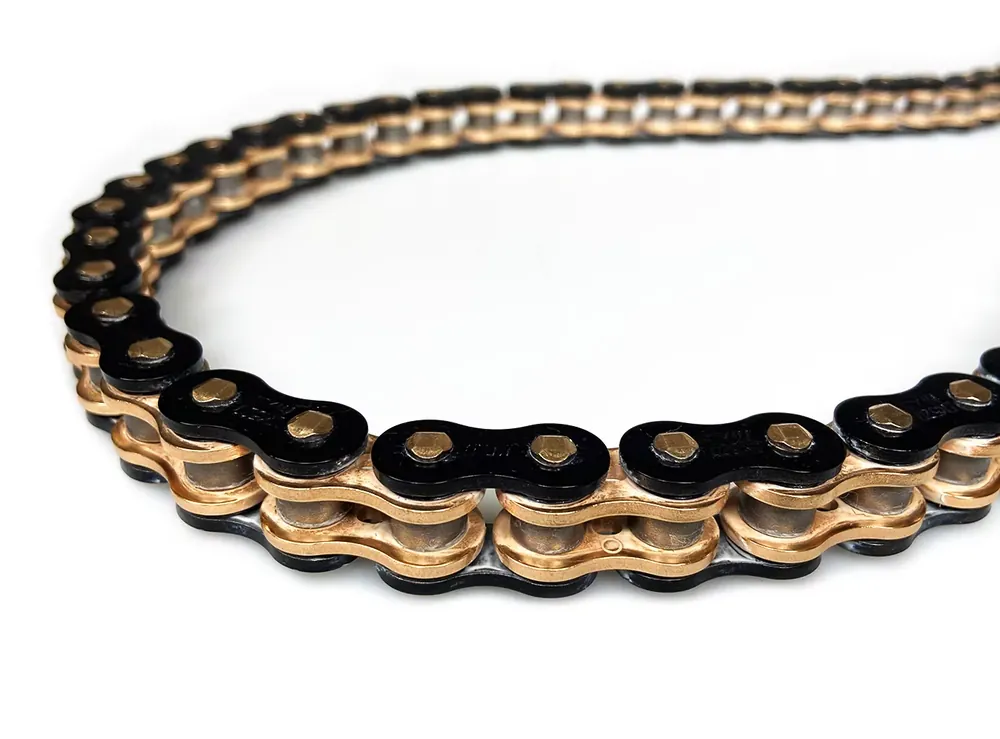 Echt Kette ENUMA MVXZ-2 525 112 Glieder Schwarz-Gold passend für verschiedene Motorräder
