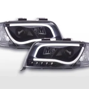 Direktkauf Scheinwerfer Set Daylight LED Tagfahrlicht passend für Audi A6 Typ 4B 97-01 schwarz