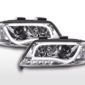 Angebot Scheinwerfer Set Daylight LED Tagfahrlicht chrom passend für Audi A6 Typ 4B 97–01