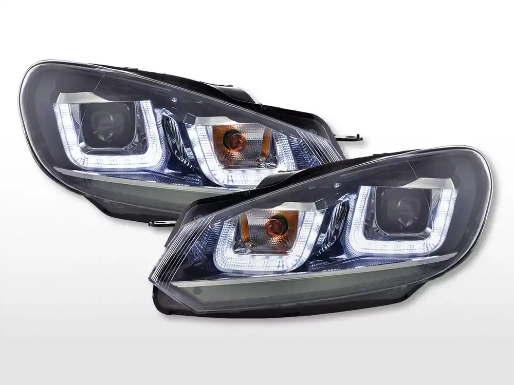 Scheinwerfer Set Daylight LED Tagfahrlicht passend für VW Golf 6 (08-12) schwarz Must-Have