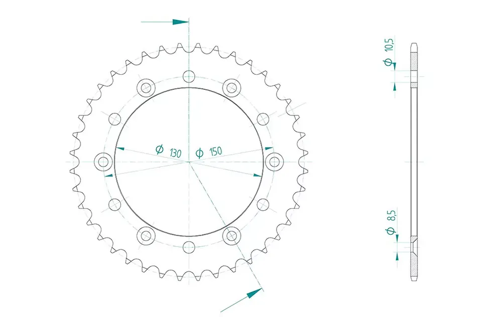 Finale Aktion Kettenrad Aluminium passend für YAMAHA Z-40