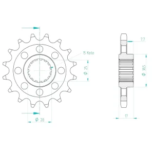 Ritzel 16 Zähne Teilung 520 passend für Honda CB750 Hornet Letzte Chance