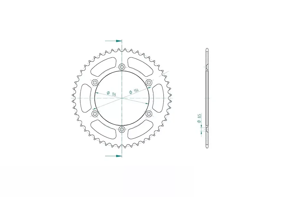 Kettenrad Aluminium passend für SWM RS650R, SM500R Heißes Angebot