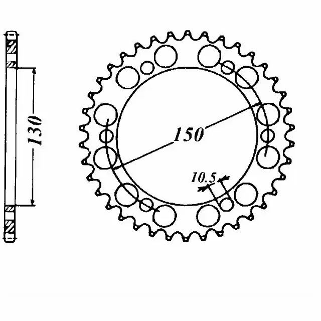 Kettenrad Stahl 38 Zähne Teilung 532 passend für Yamaha Saisonangebot