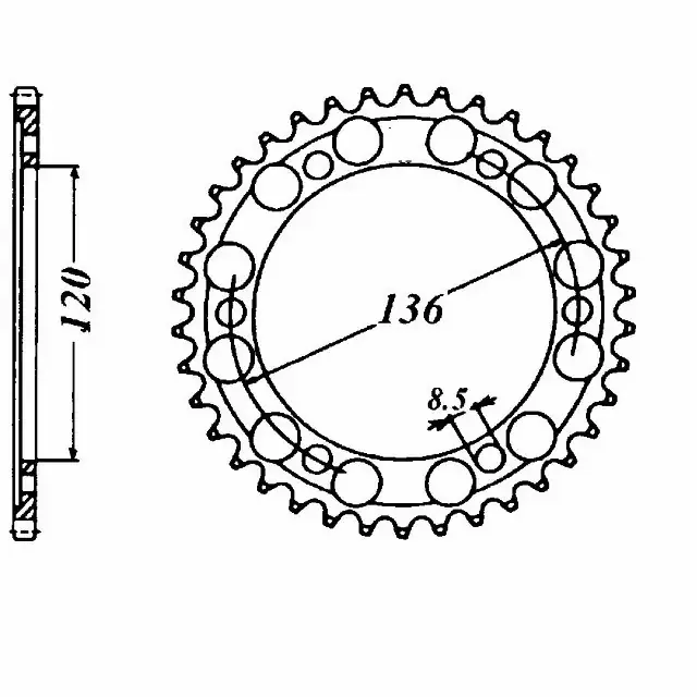Expressversand Kettenrad Stahl 47 Zähne Teilung 428 passend für Yamaha