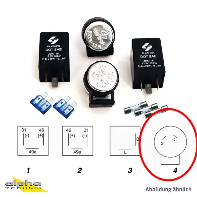 Blinkrelais 12V 2x8W + 1,7W passend für Ochsenaugen Blinker Finale Aktion