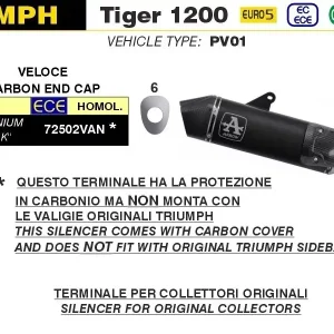 Heißes Angebot Arrow VELOCE Endschalldämpfer passend für Triumph Tiger 1200 22-23