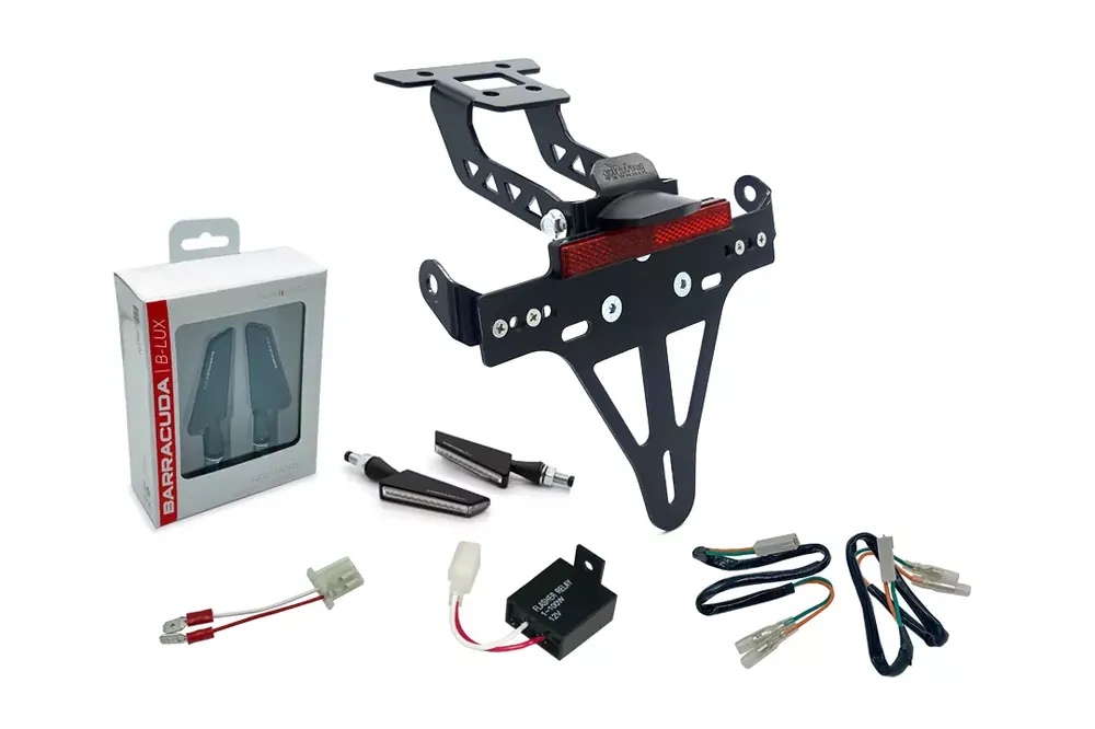 Kennzeichenhalter-Blinker-Kit BSQN passend für Kawasaki Ninja 400 ab 2018 / Z400 ab 2019 (Hinten) Super-Preis