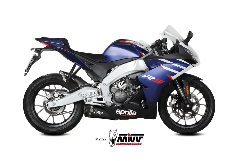 Rabatt MIVV DELTA RACE Edelstahl Schwarz passend für APRILIA RS 125 21-24