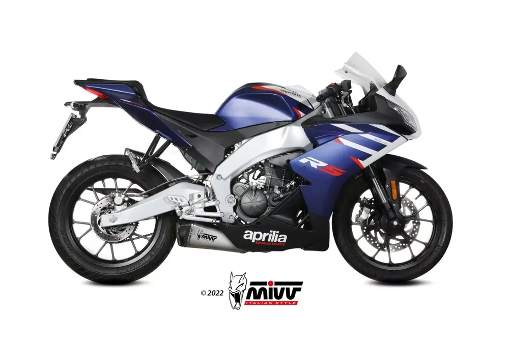 Markenware MIVV DELTA RACE Edelstahl Komplettanlage passend für Aprilia RS 125 (21-24)