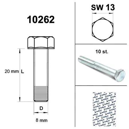 Ausverkauf Schraube M8x20 verzinkt 8,8 (x10)