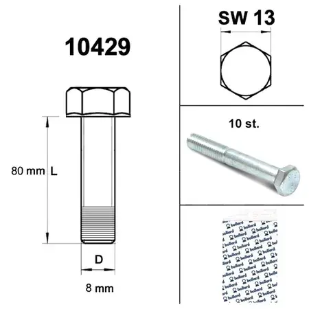 Direktkauf Schraube M8x80 verzinkt 8,8 (x10)