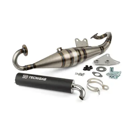 Zertifiziert Auspuff Tecnigas RS-II 100, Minarelli liegend 100cc