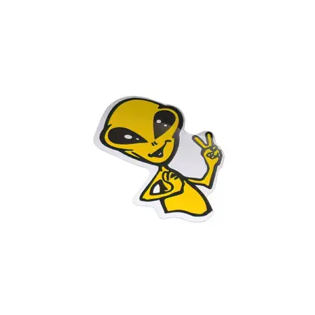 Neuheit Aufkleber 6,5x9,5cm yellow alien