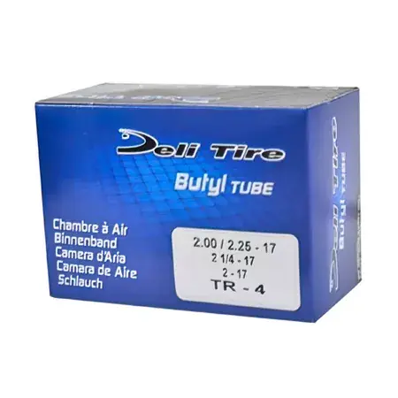 Schlauch Deli Tire Mofa 2 1/4 17 Zoll (gerades Ventil) Geprüft