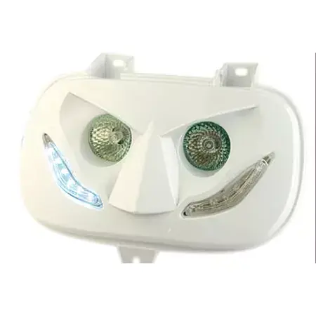 Günstig Scheinwerfermaske Doppeloptik R8 weiß MBK Booster / Yamaha BW‘s bis 2004
