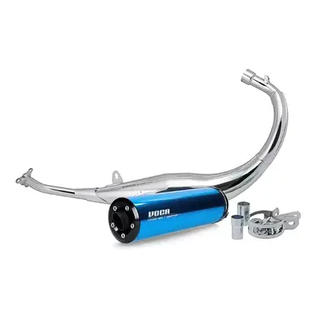 Auspuff VOCA 50/70cc (CE) Chrome / Enddämpfer blau Beta RR 2012 Top-Seller