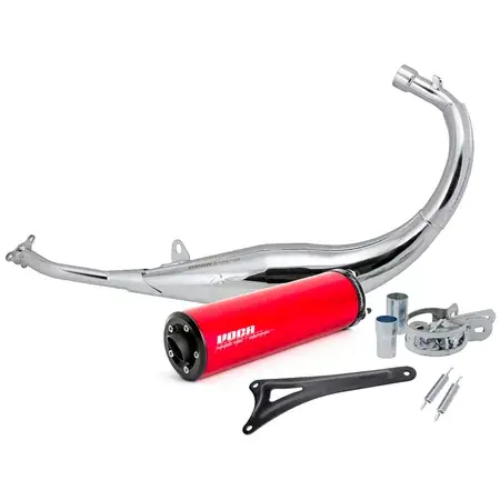 Auspuff VOCA 50/70cc (CE) Chrome / Enddämpfer rot Beta RR 2012 Sofort Bestellen