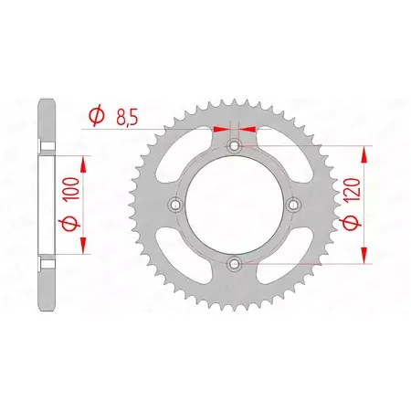 Neu Kettenrad 50 Zähne / 428 Afam Stahl Beta RR ab 2005
