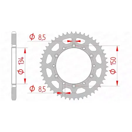 Expressversand Kettenrad Afam Stahl 48 Zähne Kawasaki KX / KXF