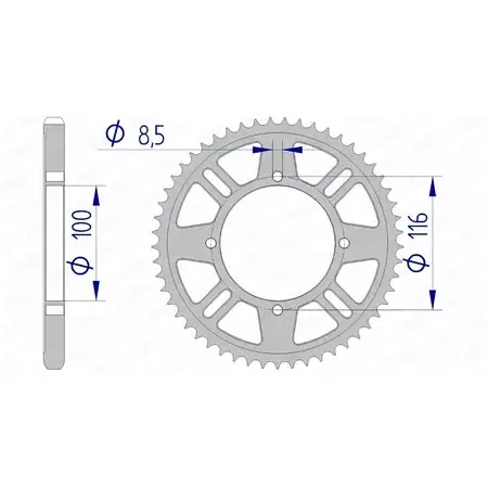 Kettenrad Afam Alu selbstreinigend 428 / Z51 KX 80 / 85 Wochenendangebot